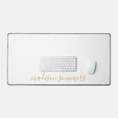 Trendy moderne gouden scriptnaam op witte bureauma bureaumat (Keyboard & Muis)