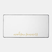 Trendy moderne gouden scriptnaam op witte bureauma bureaumat (Voorkant)