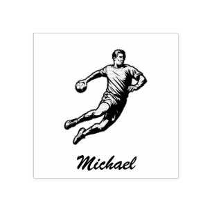  trendy moderne handbalspeler gepersonaliseerd 	rubberstempel