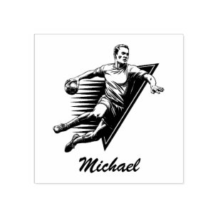  trendy moderne handbalspeler gepersonaliseerd 	rubberstempel