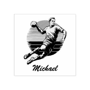 trendy moderne handbalspeler gepersonaliseerd 	rubberstempel
