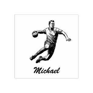  trendy moderne handbalspeler gepersonaliseerd 	rubberstempel
