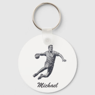 trendy moderne handbalspeler gepersonaliseerd sleutelhanger