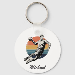  trendy moderne handbalspeler gepersonaliseerd sleutelhanger