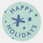 Trendy moderne handgeschreven vrolijke feestdagen ronde sticker (Voorkant)