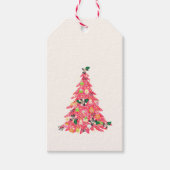 Trendy moderne heldere kleur feestelijke kerstboom cadeaulabel (Voorkant)