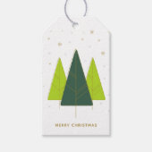 Trendy moderne kerstboom foto cadeaulabel (Voorkant)