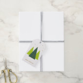 Trendy moderne kerstboom foto cadeaulabel (Met Touw)