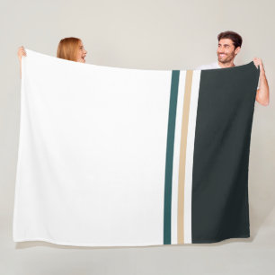 Trendy moderne kleurblokken en strepen fleece deken