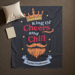 Trendy Moderne Kleurrijke Grappige Koning Citaat T Fleece Deken