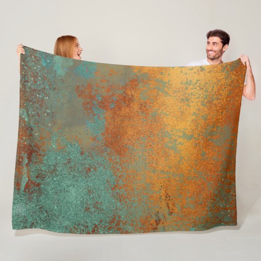 Trendy moderne koper patina metallic fleece deken (In situ)