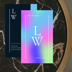 Trendy Moderne Make-up Artiest Kleurrijke Gradiënt Visitekaartje