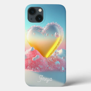 Trendy Moderne Meisjesachtige Liefdeshart Geperson iPhone 13 Hoesje