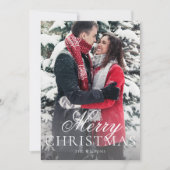 Trendy Moderne Minimale Foto Kerst Kaart (Voorkant)