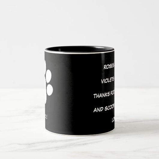 Trendy moderne Mok "Uw huisdier poot met naam" (Center)