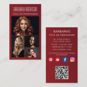 Trendy moderne QR-code foto Zakelijke kaart Visitekaartje