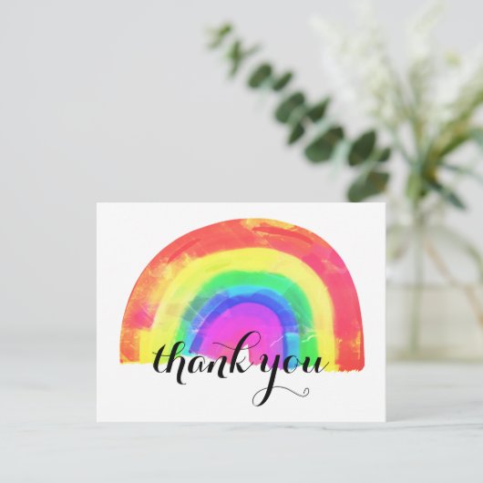 Trendy Moderne Regenboog Bedankt Briefkaart (Staand voorkant)