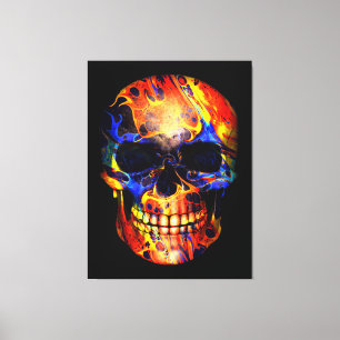 TRENDY MODERNE SCHEDEL KLEURRIJKE KUNST ABSTRACT CANVAS AFDRUK