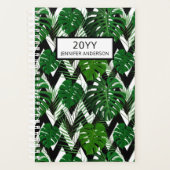 Trendy moderne tropische gebladerte gepersonalisee planner (Voorkant)