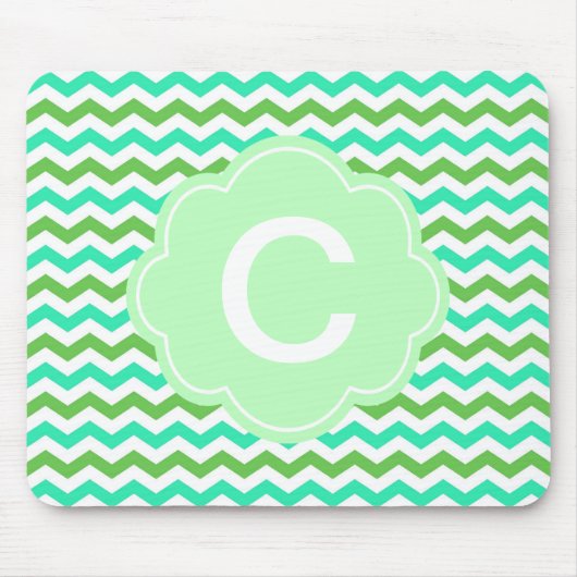 Trendy, moderne verse groene chevron zigzag muismat (Voorkant)