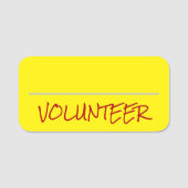 Trendy, moderne "VRIJWILLIGER" naamplaatje (Voorkant)