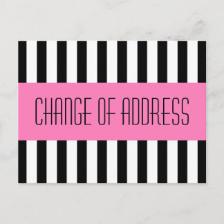 Trendy modieuze roze nieuw adres verhuizen aankondigingskaart