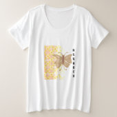 Trendy Monarch Butterfly en Pattern Abstract Grote Maat T-shirt (Design voorkant)
