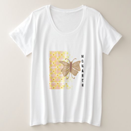 Trendy Monarch Butterfly en Pattern Abstract Grote Maat T-shirt (Design voorkant)