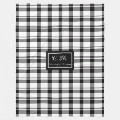 Trendy Monochrome Checkered Blanket Custom Name Fleece Deken (Voorkant)