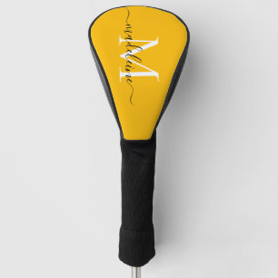 Trendy Monogram anananappel Geel en zwart Golfheadcover