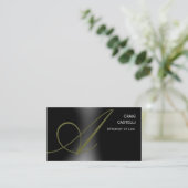 Trendy Monogram Attorney Law Visitekaartje (Staand voorkant)