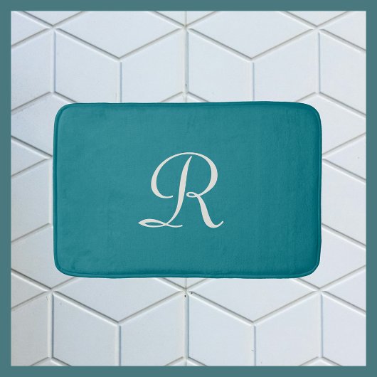 Trendy Monogram Badmat met Pluche van Biscay Bay B