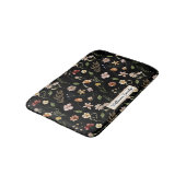 Trendy Monogram Black Waterverf Floral Wildflower Badmat (Gekanteld)