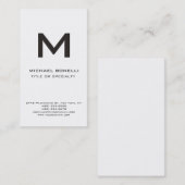 Trendy Monogram Black White Modern Visitekaartje (Voorkant / Achterkant)