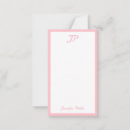 Trendy Monogram Blush Roze handgeschreven Sjabloon