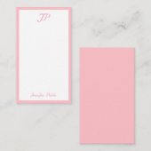Trendy Monogram Blush Roze handgeschreven Sjabloon (Voorkant / Achterkant)