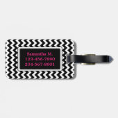 Trendy Monogram Chevron Zigzag Pattern Bagagelabel (Achterkant horizontaal)