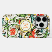 Trendy Monogram Floral Damask Case-Mate iPhone Case (Achterkant (horizontaal))