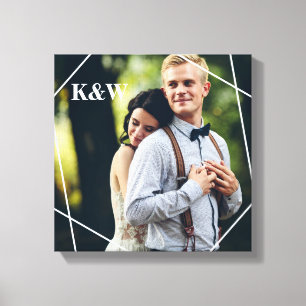 Trendy Monogram Foto Canvas Afdruk