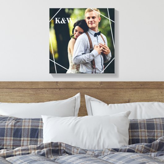 Trendy Monogram Foto Canvas Afdruk (Insitu (Slaapkamer))