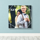 Trendy Monogram Foto Canvas Afdruk (Insitu (Houten vloer))