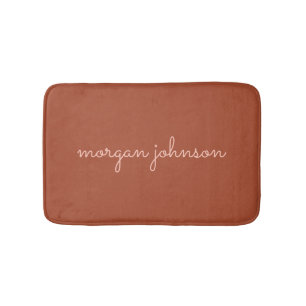 Trendy monogram   Gebrand Sinaasappel + Blush Scri Badmat