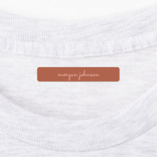 Trendy monogram Gebrand Sinaasappel + Blush Scri Labels