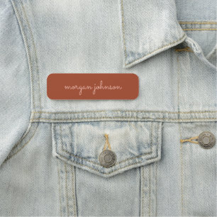 Trendy monogram   Gebrand Sinaasappel + Blush Scri Naamplaatje