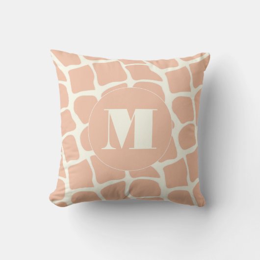 Trendy Monogram gestileerde Giraffe Pattern Pillow Kussen (Voorkant)
