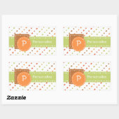 Trendy monogram gestreepte strepen met naam rechthoekige sticker (Vel)