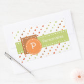 Trendy monogram gestreepte strepen met naam rechthoekige sticker (Envelop)