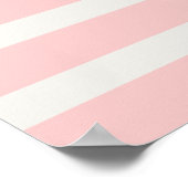 Trendy Monogram Gold Glitter Blush Pink Stripes Poster (Hoek)