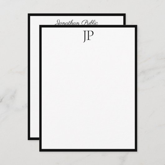 Trendy Monogram handgeschreven de Sjabloon van de (Voorkant / Achterkant)