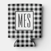 Trendy monogram-initiaal, Buffalo geruit patroon Blikjeskoeler (Voorkant)